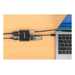 Manhattan USB-C naar dual HDMI & USB-A adapter, Dubbele 4K@30Hz of enkele 4K@60Hz, USB-A 480 Mbps (USB 2.0), Power Delivery 100W doorvoer, kabel 15 cm, zwart, 3 jaar garantie