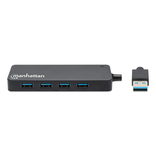 Manhattan USB-A 4-poorts hub, 4× USB-A, 5 Gbps (USB 3.0), USB-gevoed (geen externe voeding vereist), equivalent aan ST4300PBU3 & ST4300MINU3B