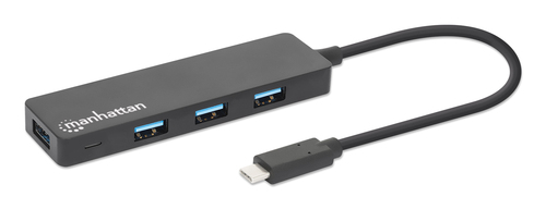 Manhattan USB-C dock/hub, poorten (4): USB-A (4×), 5 Gbps (USB 3.0), USB-gevoed (geen externe voeding vereist), equivalent aan HB30CM4AB