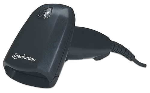 Manhattan CCD handheld barcodescanner met groot bereik, USB, scanafstand 500 mm, kabel 1,5 m, max. omgevingslicht 10.000 lux (zonlicht), zwart, 3 jaar garantie