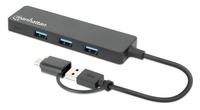 Manhattan USB-C & USB-A combo dock/hub, poorten (4): USB-A (4×), 5 Gbps (USB 3.0), USB-gevoed (geen externe voeding vereist)