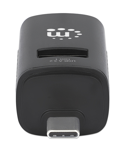 Manhattan USB-C 3-poorts hub, ultra-compact, USB-A-poorten: 1× 5 Gbps (USB 3.0) + 2× 480 Mbps (USB 2.0), USB-gevoed (geen externe voeding vereist)