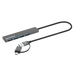 Manhattan USB-C & USB-A combo dock/hub, poorten (4): USB-A (4×), 5 Gbps (USB 3.0), USB-gevoed (geen externe voeding vereist)