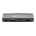 Manhattan USB-C travel dock, HDMI, USB-A, USB-C en 3,5 mm audio, met Power Delivery (PD) 100 W - vereist een externe USB-C-lader (niet inbegrepen). USB-gevoed (geen externe voeding vereist) wanneer PD niet wordt gebruikt