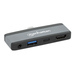 Manhattan USB-C travel dock, HDMI, USB-A, USB-C en 3,5 mm audio, met Power Delivery (PD) 100 W - vereist een externe USB-C-lader (niet inbegrepen). USB-gevoed (geen externe voeding vereist) wanneer PD niet wordt gebruikt