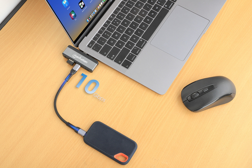 Manhattan USB-C travel dock, HDMI, USB-A, USB-C en 3,5 mm audio, met Power Delivery (PD) 100 W - vereist een externe USB-C-lader (niet inbegrepen). USB-gevoed (geen externe voeding vereist) wanneer PD niet wordt gebruikt
