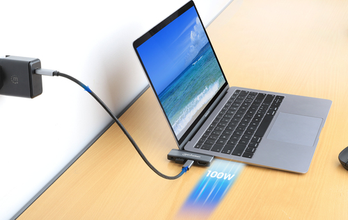 Manhattan USB-C travel dock, HDMI, USB-A, USB-C en 3,5 mm audio, met Power Delivery (PD) 100 W - vereist een externe USB-C-lader (niet inbegrepen). USB-gevoed (geen externe voeding vereist) wanneer PD niet wordt gebruikt
