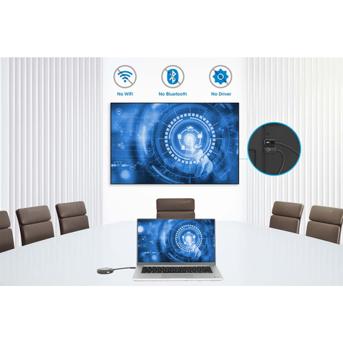 Manhattan Draadloze HDMI-presentatieset 1080p, 2-delige set met HDMI-ontvanger en USB-C-zender (dongle), voor draadloze videoweergave vanaf laptop, tablet of smartphone naar tv of HDMI-projector, zwart