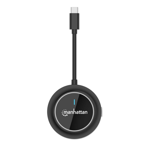 Manhattan Draadloze HDMI-adapter 1080p met USB-C-zender, dongle voor draadloze videoweergave vanaf een USB-C-apparaat naar een tv of HDMI-projector, vereist ontvanger van HDMI-presentatieset nr. 208420, zwart