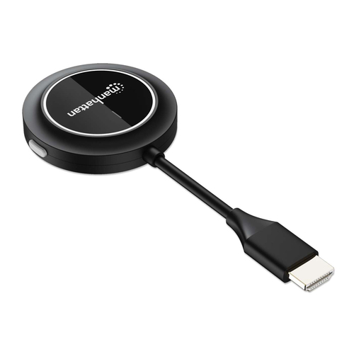 Manhattan Draadloze HDMI-adapter 1080p met HDMI-zender, dongle voor draadloze videoweergave vanaf een HDMI-apparaat naar een tv of HDMI-projector, vereist ontvanger van HDMI-presentatieset nr. 208420, zwart