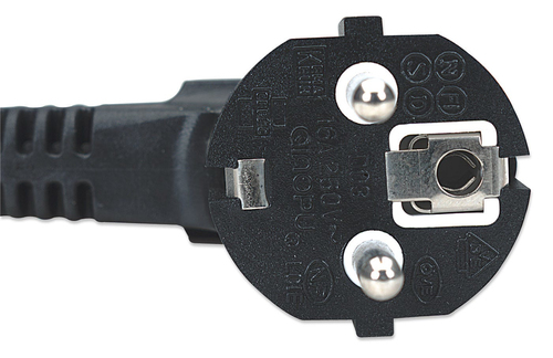 Manhattan Voedingskabel, Europese Schuko-stekker (CEE 7/4) naar C13-connector, 1,8 m, 16 A, zwart, netkabel, levenslange garantie