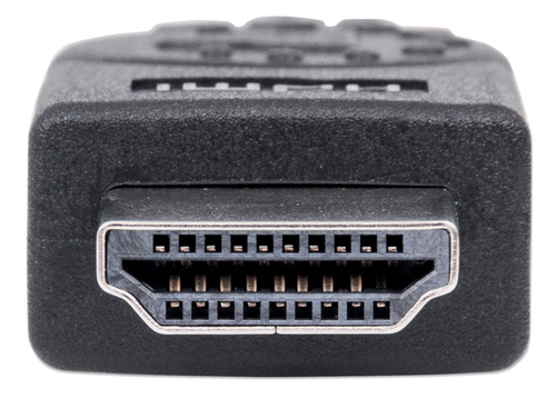 Manhattan HDMI kabel 4K@30Hz, 1,8 m, geschikt voor alle 1080p-resoluties en de meeste 4K-resoluties (controleer de 4K-specificaties van uw systeem om er zeker van te zijn), mannelijk naar mannelijk, zwart, levenslange garantie, equivalent HDMM6