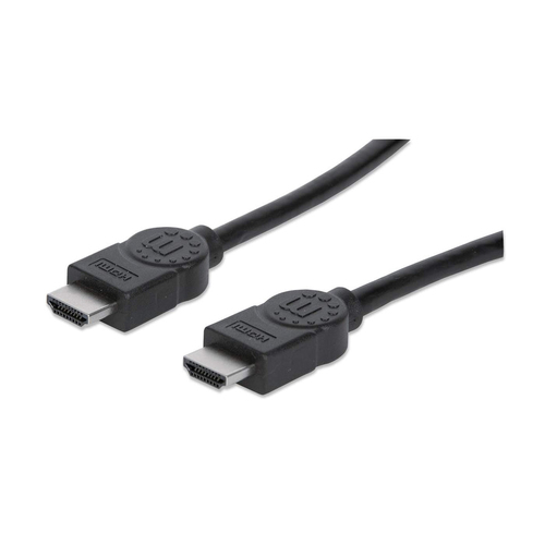 Manhattan HDMI kabel 4K@30Hz, 3 m, geschikt voor alle 1080p-resoluties en de meeste 4K-resoluties (controleer de 4K-specificaties van uw systeem om er zeker van te zijn), mannelijk naar mannelijk, zwart, levenslange garantie, equivalent HDMM3M