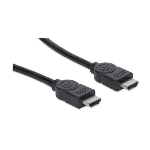 Manhattan HDMI kabel 4K@30Hz, 3 m, geschikt voor alle 1080p-resoluties en de meeste 4K-resoluties (controleer de 4K-specificaties van uw systeem om er zeker van te zijn), mannelijk naar mannelijk, zwart, levenslange garantie, equivalent HDMM3M
