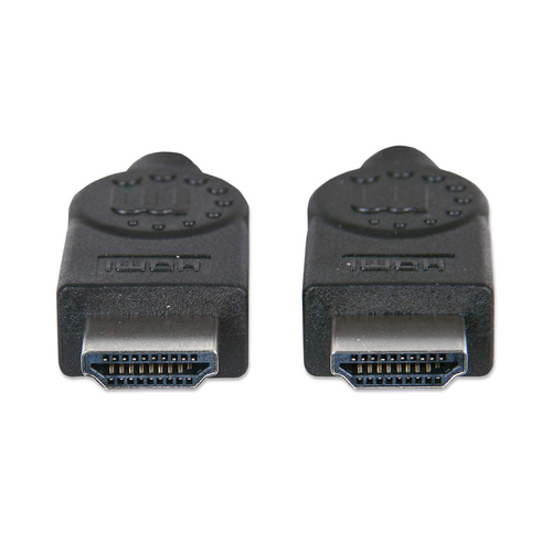 Manhattan HDMI kabel 4K@30Hz, 3 m, geschikt voor alle 1080p-resoluties en de meeste 4K-resoluties (controleer de 4K-specificaties van uw systeem om er zeker van te zijn), mannelijk naar mannelijk, zwart, levenslange garantie, equivalent HDMM3M