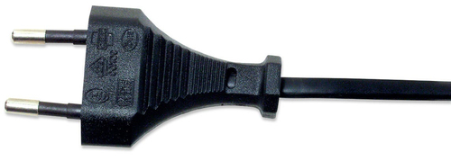 Manhattan Voedingskabel, Europese 2-polige stekker (CEE 7/16 Europlug) naar C7-connector (figuur-8), 1,8 m, 2,5 A, zwart, netkabel, levenslange garantie