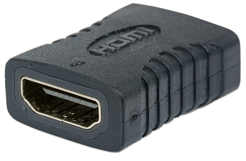 Manhattan HDMI rechte koppelstuk/connector, 4K@60Hz, geschikt voor ALLE 4K- en 1080p toepassingen, verbind HDMI-kabels tot 5 m aan elke kant, vrouwelijk/vrouwelijk, levenslange garantie, zwart, equivalent aan GCHDMIFF