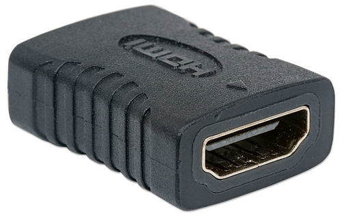 Manhattan HDMI rechte koppelstuk/connector, 4K@60Hz, geschikt voor ALLE 4K- en 1080p toepassingen, verbind HDMI-kabels tot 5 m aan elke kant, vrouwelijk/vrouwelijk, levenslange garantie, zwart, equivalent aan GCHDMIFF