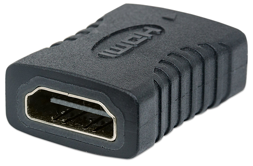 Manhattan HDMI rechte koppelstuk/connector, 4K@60Hz, geschikt voor ALLE 4K- en 1080p toepassingen, verbind HDMI-kabels tot 5 m aan elke kant, vrouwelijk/vrouwelijk, levenslange garantie, zwart, equivalent aan GCHDMIFF