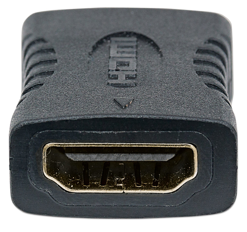 Manhattan HDMI rechte koppelstuk/connector, 4K@60Hz, geschikt voor ALLE 4K- en 1080p toepassingen, verbind HDMI-kabels tot 5 m aan elke kant, vrouwelijk/vrouwelijk, levenslange garantie, zwart, equivalent aan GCHDMIFF
