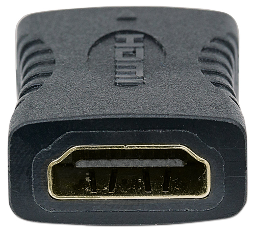 Manhattan HDMI rechte koppelstuk/connector, 4K@60Hz, geschikt voor ALLE 4K- en 1080p toepassingen, verbind HDMI-kabels tot 5 m aan elke kant, vrouwelijk/vrouwelijk, levenslange garantie, zwart, equivalent aan GCHDMIFF