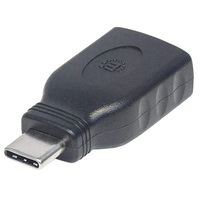 Manhattan USB-C naar USB-A adapter, 5 Gbps (USB 3.2 Gen1 / USB 3.0), mannelijk naar vrouwelijk, zwart, levenslange garantie, equivalent aan USB31CAADG