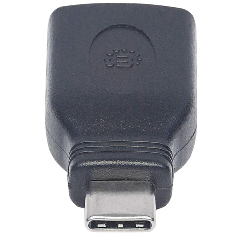Manhattan USB-C naar USB-A adapter, 5 Gbps (USB 3.2 Gen1 / USB 3.0), mannelijk naar vrouwelijk, zwart, levenslange garantie, equivalent aan USB31CAADG