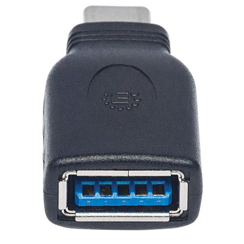 Manhattan USB-C naar USB-A adapter, 5 Gbps (USB 3.2 Gen1 / USB 3.0), mannelijk naar vrouwelijk, zwart, levenslange garantie, equivalent aan USB31CAADG