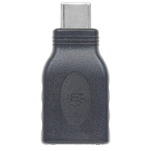 Manhattan USB-C naar USB-A adapter, 5 Gbps (USB 3.2 Gen1 / USB 3.0), mannelijk naar vrouwelijk, zwart, levenslange garantie, equivalent aan USB31CAADG