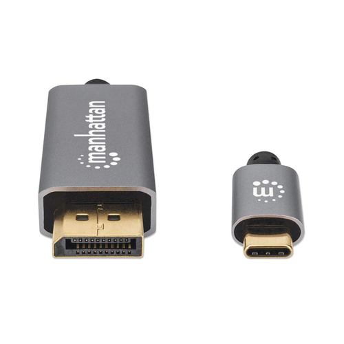 Manhattan USB-C naar DisplayPort 1.4 kabel, 8K@60Hz, 2 m, mannelijk naar mannelijk, niet bi-directioneel, zwart, 3 jaar garantie, equivalent aan CDP2DP146B