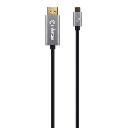Manhattan USB-C naar DisplayPort 1.4 kabel, 8K@60Hz, 2 m, mannelijk naar mannelijk, niet bi-directioneel, zwart, 3 jaar garantie, equivalent aan CDP2DP146B