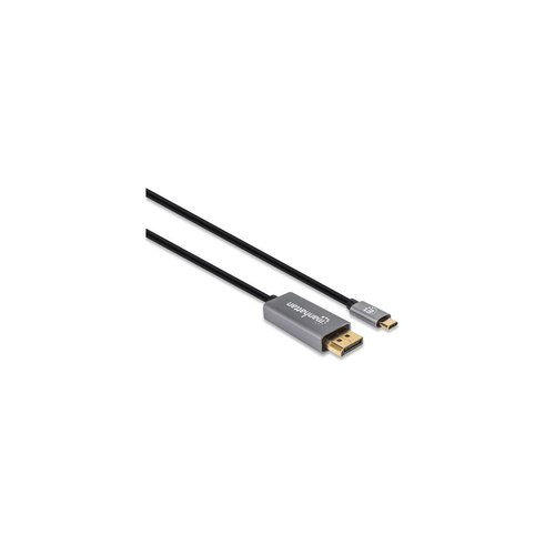 Manhattan USB-C naar DisplayPort 1.4 kabel, 8K@60Hz, 3 m, mannelijk naar mannelijk, niet bi-directioneel, zwart, 3 jaar garantie