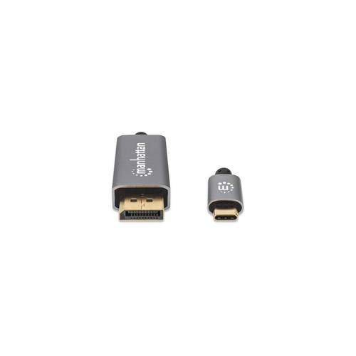 Manhattan USB-C naar DisplayPort 1.4 kabel, 8K@60Hz, 3 m, mannelijk naar mannelijk, niet bi-directioneel, zwart, 3 jaar garantie