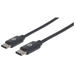 Manhattan USB-C naar USB-C kabel, 2 m, mannelijk naar mannelijk, 480 Mbps (USB 2.0), 3A (snel opladen), zwart, levenslange garantie, equivalent aan USB2CC2M