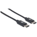 Manhattan USB-C naar USB-C kabel, 2 m, mannelijk naar mannelijk, 480 Mbps (USB 2.0), 3A (snel opladen), zwart, levenslange garantie, equivalent aan USB2CC2M