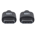 Manhattan USB-C naar USB-C kabel, 2 m, mannelijk naar mannelijk, 480 Mbps (USB 2.0), 3A (snel opladen), zwart, levenslange garantie, equivalent aan USB2CC2M