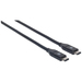 Manhattan USB-C naar USB-C kabel, 50 cm, mannelijk naar mannelijk, 10 Gbps (USB 3.2 Gen 2 / USB 3.1), 3A, zwart, levenslange garantie, equivalent aan USB31CC50CM