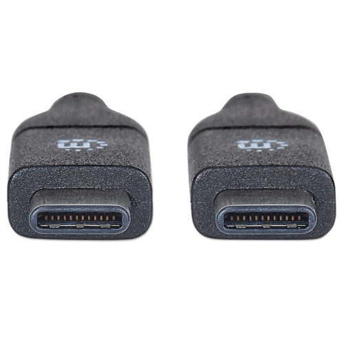 Manhattan USB-C naar USB-C kabel, 50 cm, mannelijk naar mannelijk, 10 Gbps (USB 3.2 Gen 2 / USB 3.1), 3A, zwart, levenslange garantie, equivalent aan USB31CC50CM