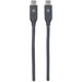 Manhattan USB-C naar USB-C kabel, 50 cm, mannelijk naar mannelijk, 10 Gbps (USB 3.2 Gen 2 / USB 3.1), 3A, zwart, levenslange garantie, equivalent aan USB31CC50CM