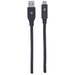Manhattan USB-C naar USB-A kabel, 3 m, mannelijk naar mannelijk, 5 Gbps (USB 3.2 Gen1 / USB 3.0), 3A, zwart, levenslange garantie