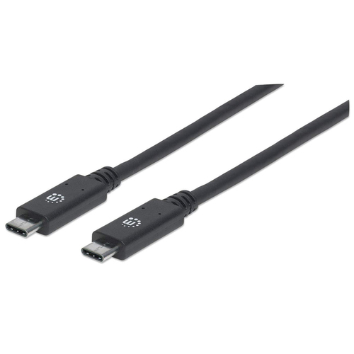 Manhattan USB-C naar USB-C kabel, 1 m, mannelijk naar mannelijk, 10 Gbps (USB 3.2 Gen 2 / USB 3.1), 5A, zwart, levenslange garantie, equivalent aan USB31C5C1M