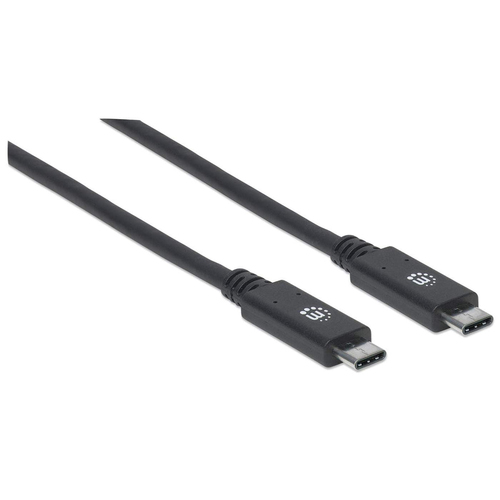 Manhattan USB-C naar USB-C kabel, 1 m, mannelijk naar mannelijk, 10 Gbps (USB 3.2 Gen 2 / USB 3.1), 5A, zwart, levenslange garantie, equivalent aan USB31C5C1M