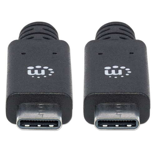 Manhattan USB-C naar USB-C kabel, 1 m, mannelijk naar mannelijk, 10 Gbps (USB 3.2 Gen 2 / USB 3.1), 5A, zwart, levenslange garantie, equivalent aan USB31C5C1M