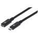 Manhattan USB-C naar USB-C verlengkabel, 50 cm, mannelijk naar vrouwelijk, 10 Gbps (USB 3.2 Gen 2 / USB 3.1), 5A, zwart, levenslange garantie