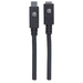 Manhattan USB-C naar USB-C verlengkabel, 50 cm, mannelijk naar vrouwelijk, 10 Gbps (USB 3.2 Gen 2 / USB 3.1), 5A, zwart, levenslange garantie