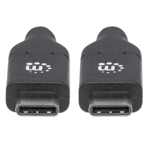 Manhattan USB-C naar USB-C kabel, 2 m, mannelijk naar mannelijk, 480 Mbps (USB 2.0), 5A (supersnel opladen), zwart, levenslange garantie, equivalent aan USB2C5C2M