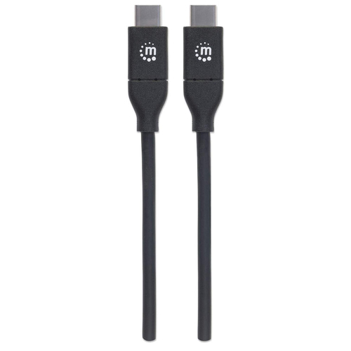 Manhattan USB-C naar USB-C kabel, 2 m, mannelijk naar mannelijk, 480 Mbps (USB 2.0), 5A (supersnel opladen), zwart, levenslange garantie, equivalent aan USB2C5C2M