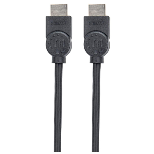 Manhattan HDMI kabel 4K@30Hz, 1,5 m, geschikt voor alle 1080p-resoluties en de meeste 4K-resoluties (controleer de 4K-specificaties van uw systeem om er zeker van te zijn), mannelijk naar mannelijk, zwart, levenslange garantie, equivalent HDMM150CM