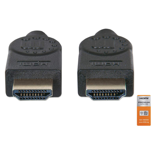Manhattan HDMI kabel 4K@60Hz met Ethernet, 5 m, Gecertificeerd, geschikt voor ALLE 4K en 1080p/HD toepassingen - upgrade nu of zorg dat het klaarstaat voor wanneer je het nodig hebtzwartzwart, mannelijk naar mannelijk, zwart, levenslange garantie,equivalent HDMM5MP