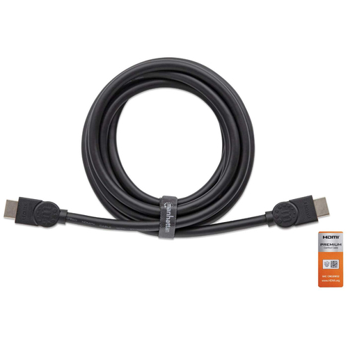 Manhattan HDMI kabel 4K@60Hz met Ethernet, 5 m, Gecertificeerd, geschikt voor ALLE 4K en 1080p/HD toepassingen - upgrade nu of zorg dat het klaarstaat voor wanneer je het nodig hebtzwartzwart, mannelijk naar mannelijk, zwart, levenslange garantie,equivalent HDMM5MP